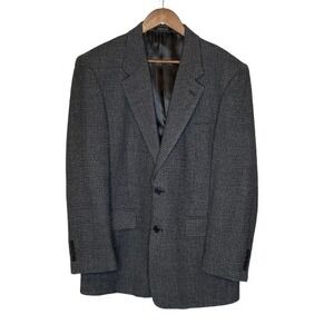 Vintage Woolrich Mens Wool Sport Coat Blazer 42R Gray Black Timeless Classic